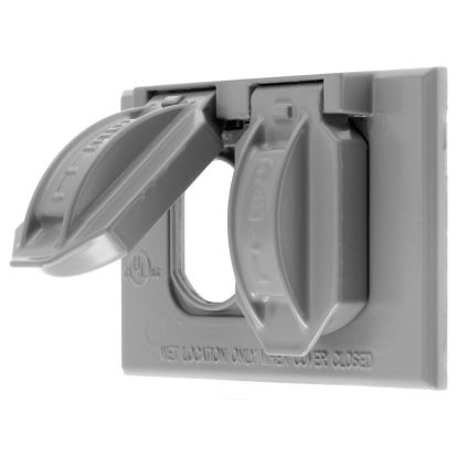 Hubbell Wiring Device-Kellems RW51810 Duplex Standard Weatherproof While-In-Use Cover, 2-3/4 in L x 4-1/2 in W x 3/4 in D, Cast Zinc