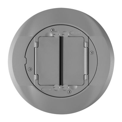 Hubbell Wiring Device-Kellems SystemOne™ S1CFCGY Standard Universal Floor Box Cover, 8 in Dia, 7/16 in W, Cast Aluminum