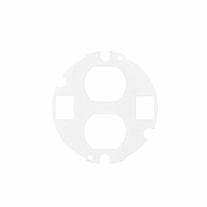 Hubbell Wiring Device-Kellems ScrubShield SystemOne S1R4SP2X2DUPLEX (1) Duplex Device Opening/(2) Keystone Jack Opening/Standard Sized Sub Plate, 4 in Dia, Composite