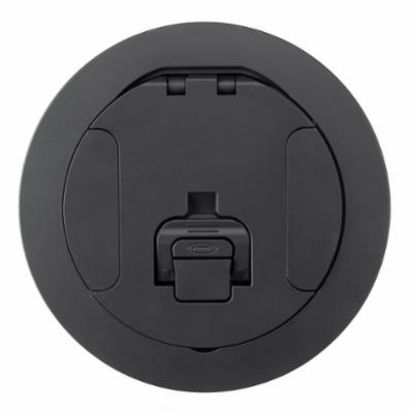 Hubbell Wiring Device-Kellems SystemOne™ S1R6CVRBLK Fire-Rated Poke-Through Recessed Cover, 6 in Cover, Fabricated Aluminum