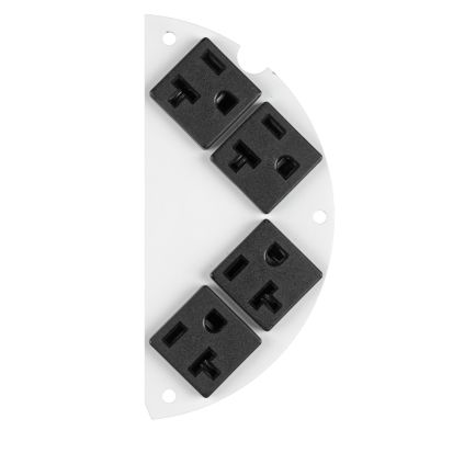 Hubbell Wiring Device-Kellems ScrubShield® SystemOne S1R6SPH 50/50 Split Right Side/Standard Sized Sub Plate With (4) 20 A Pre-Wired Receptacle Cubes, 5-1/4 in L x 2.48 in W, Composite