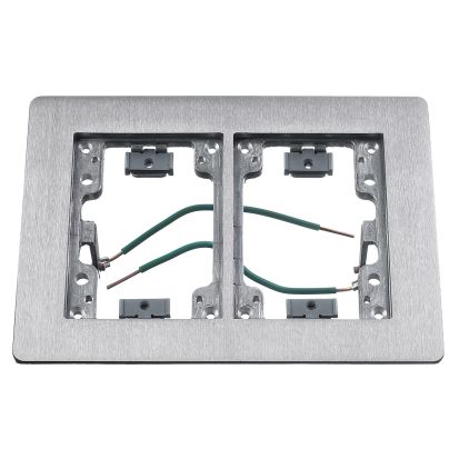 Hubbell Wiring Device-Kellems SA3084W 2-Gang Rectangular Standard Cover Flange, For Use With Metallic Flush Concrete Floor Box, Aluminum