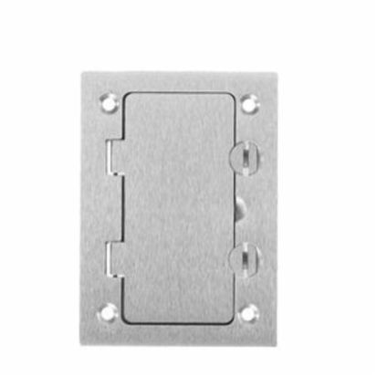 Hubbell Wiring Device-Kellems SA3826 1-Gang Rectangular Standard StyleLine® Opening Floor Box Cover, 4.35 in L x 3.1 in W, For Use With Metallic Flush Concrete Floor Box, Aluminum