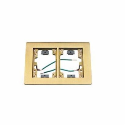 Hubbell Wiring Device-Kellems SB3084W 2-Gang Flat Rectangular Machined Standard Floor Flange, 6 in L, Brass