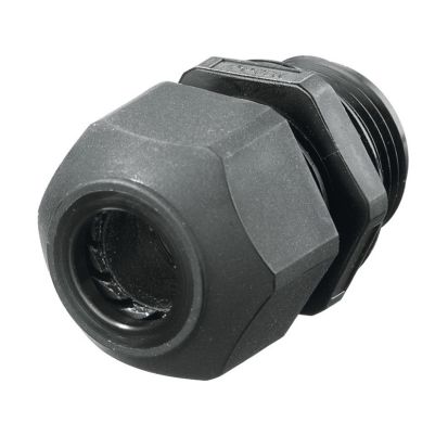 Hubbell Wiring Device-Kellems SEC75BA Low Profile NPT Standard Duty Cord Connector, 3/4 in NPT Trade, 1 Conductor, 0.45 to 0.71 in Cable Openings, Nylon, Smooth