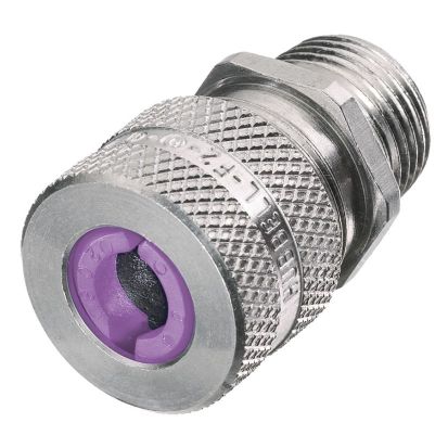 Hubbell Wiring Device-Kellems SHC1042 Form 4 Standard Duty Cord Connector, 1 in NPT Trade, 1 Conductor, 0.75 to 0.88 in Cable Openings, Aluminum, Machined