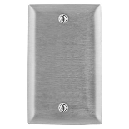 Hubbell Wiring Device-Kellems SS13 Standard Blank Wall Plate, 1 Gang, 4.5 in H x 2.87 in W, 302/304 Stainless Steel, Metallic