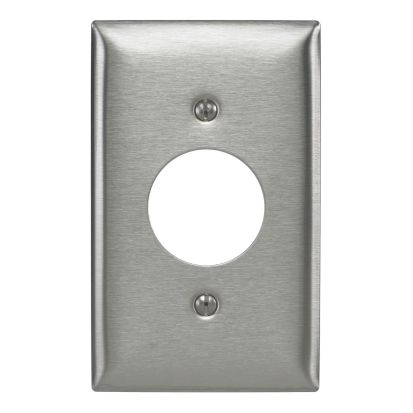 Hubbell Wiring Device-Kellems SS7 Standard Wallplate, 1 Gang, 4.5 in H x 2.87 in W, 302/304 Stainless Steel