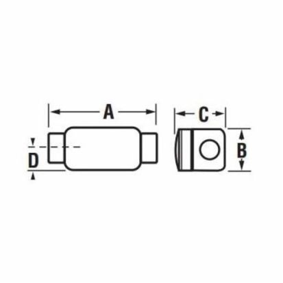 Hubbell Killark XC-3 XC Series Type C Conduit Body, 1 in Hub, 85, 11.5 cu-in, Aluminum, Powder Coated