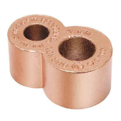 Hubbell BURNDY HYGROUND HYTAIL™ YGHR29C34 Type YGHR-C High Strength Irreversible Compression Connector, 4/0 AWG to 250 kcmil Max Run/Tap, 3/4 in Rod, Figure 8 Shape, Copper
