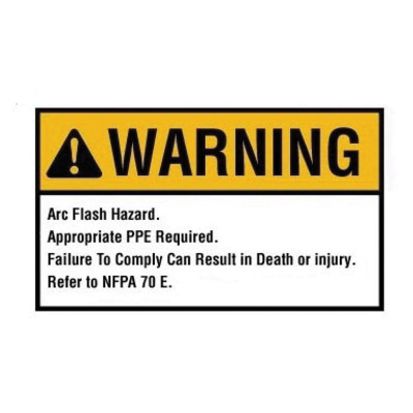 IDEAL® 44-893 Self-Sticking Protection Label, 5 in L x 7 in W, WARNING Legend, Black/Yellow/White, Polyester, 5 per Pack Labels
