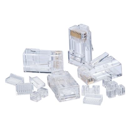 IDEAL® 85-366 Modular Plug, Cat 6 RJ-45 Module, 8 Ports, Nylon, Clear