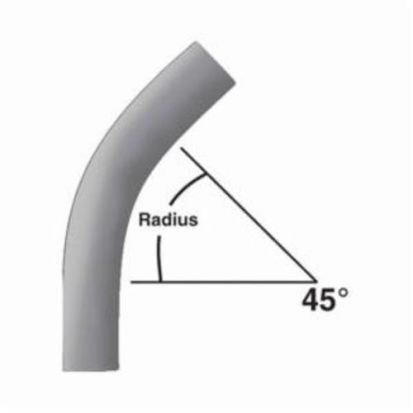 CANTEX 5121091 SCH 80 Special Radius Conduit Elbow, 4 in Trade, 45 deg, PVC