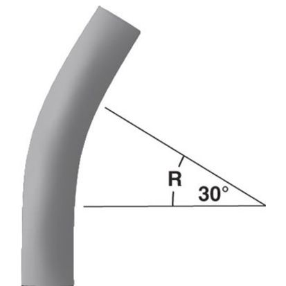 CANTEX 5121032 Plain End Conduit Elbow, 3 in Trade, 45 deg, PVC