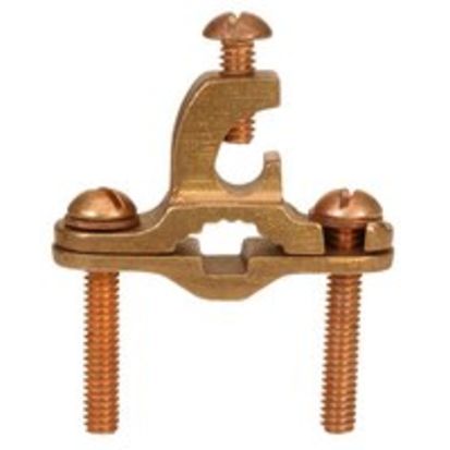 nVent ILSCO BGC-2P-DB Type BGDB Grounding Clamp, 1/2 to 1 in Rod, 10 to 2 AWG Conductor, Bronze