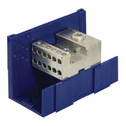 nVent ILSCO LDA-26-350 Type LDA Dual Rated Mechanical Power Distribution Block With Clear Cover, 600 VAC, 620 A, 1 Pole, 6 AWG to 350 kcmil, 14 to 2/0 AWG Wire, Aluminum Alloy