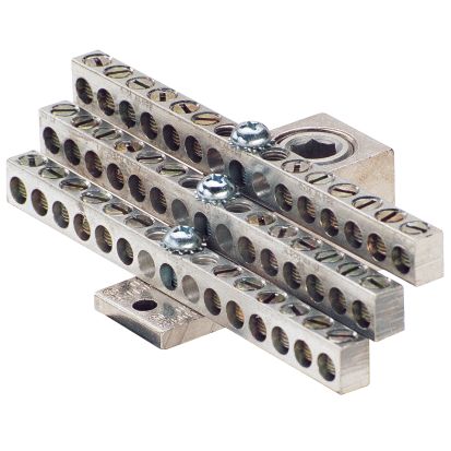 nVent ILSCO NB-350-36 Dual Rated Mechanical Neutral Bar, 4.7188 in L x 2.5313 in W x 1.54 in H, 2000 VAC