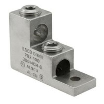 nVent ILSCO PB2-300 Type PB Dual Rated Panelboard Stack Lug, 6 AWG to 300 kcmil, 5/16 in Bolt/Stud, For Use With Aluminum or Copper Conductor