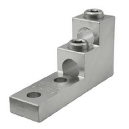 nVent ILSCO PB2-600-2N Type PB Dual Rated Panelboard Stack Lug, 2 AWG to 600 kcmil, 1/2 in Bolt/Stud, 1-3/4 in Hole Spacing, For Use With Aluminum or Copper Conductor