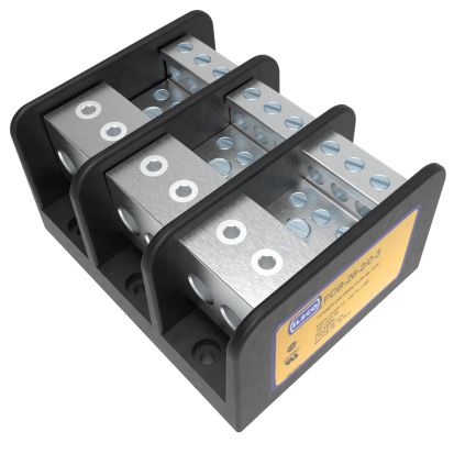 nVent ILSCO PDB-26-2/0-3 Type PDB Mechanical Medium Power Distribution Block, 600 VAC, 350 A, 3 Poles, 12 to 2/0 AWG, 14 to 4 AWG Wire, Aluminum Alloy