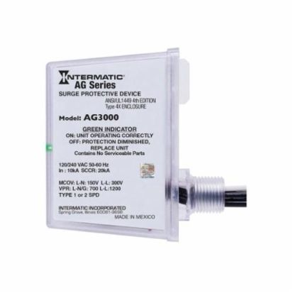 Intermatic® AG3000 Surge Protective Device, 120/240 VAC, 50/60 Hz, 3 Poles, 20 kA SCCR, 1 Phase