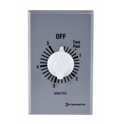 Intermatic® FF5M Auto Off Commercial Mechanical Spring Wound Timer, 5 min Setting, 125/257 VAC, 1 hp, 2 hp, 1NO SPST Contact, 1 Pole