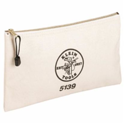 Klein 5139 Zipper Tool Bag, Canvas, White