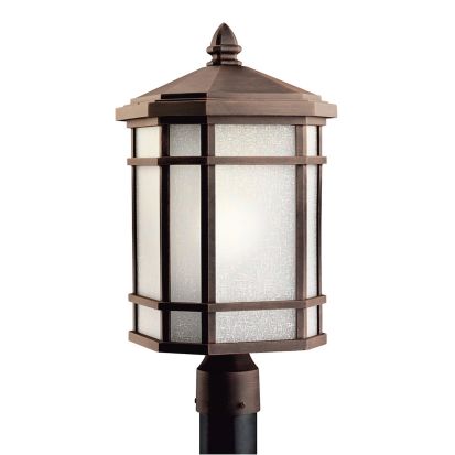 Kichler® 9902PR 9902 Cameron™ Arts and Crafts/Mission Outdoor Post Lantern, (1) Incandescent Lamp, 1500 W Fixture, 120 VAC, Prairie Rock Housing