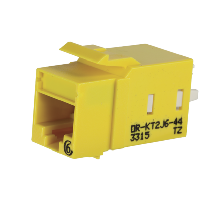Legrand Ortronics® OR-KT2J6-44 KEYSTONE CAT6 JACK YELLOW KT2J 8 POS T568A/B