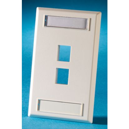 Legrand Ortronics® OR-KSFP2 TechChoice Modular Jack Faceplate, 1 Gang, 2 Ports, Snap-In Mount, Plastic