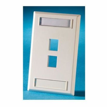 Legrand Ortronics® OR-KSFP2-13 TechChoice Modular Jack Faceplate, 1 Gang, 2 Ports, Snap-In Mount, Plastic
