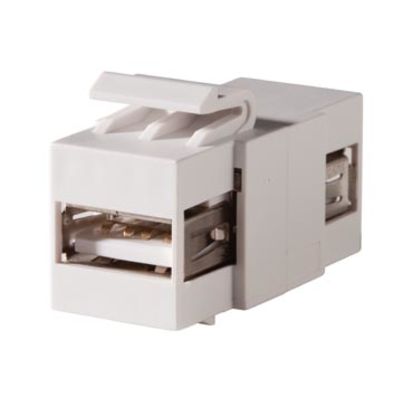 Legrand Ortronics® Keystone OR-KSUSBAA Type AA Feed-Thru Keystone USB Module, For Use With Wiremold® Pathway Products, Thermoplastic, Fog White