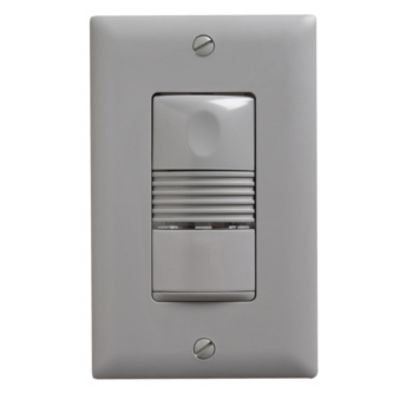 Legrand WattStopper® PW-100-G PW Series 1-Relay Wall Switch Occupancy Sensor, 120/230/277 VAC, Passive Infrared Sensor, 525 sq-ft Coverage, 180 deg Viewing, Surface Mount