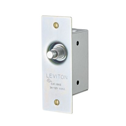 Leviton® 1865 1-Pole Commercial Grade Door Jamb Box Switch With Jamb Box, 125 VAC, 3 A, Momentary Operational Mode, 1NO Contact