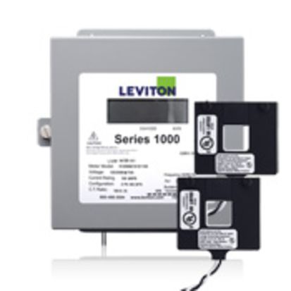 Leviton® VerifEye™ 1K240-1W 1000 1-Phase 3-Wire Surface Mount Meter Kit, 120/208 VAC, 100 A, LCD Display, Isolated Pulse Output Communication