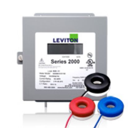 Leviton® VerifEye™ 2K208-2SW 2000 3-Phase 4-Wire Surface Mount Meter Kit, 120/208 VAC, 200 A, LCD Display, Isolated Pulse Output Communication