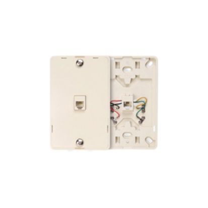 Leviton® 40214-T Screw Terminal Telephone Wall Jack With Plastic Base, 1 Gangs, 3 in W, Plastic, Wall Mount