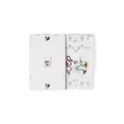 Leviton® 40214-W Modular Screw Terminal Telephone Wall Jack With Plastic Base, 1 Gangs, 3 in W, Plastic, Wall Mount