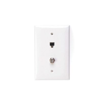 Leviton® eXtreme® 40539-CMW Midsize Telephone/Video Wall Jack, 1 Gang, 3-1/8 in W, Nylon, Flush Mount