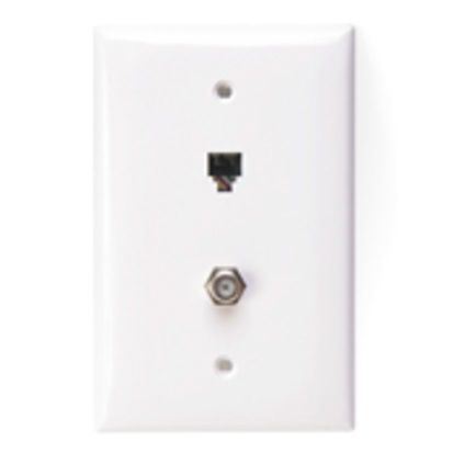 Leviton® eXtreme® 40539-CMW Midsize Telephone/Video Wall Jack, 1 Gang, 3-1/8 in W, Nylon, Flush Mount