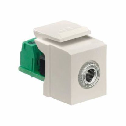 Leviton® QuickPort® 40839-SIS Fire Retardant Stereo Connector With 3.5 mm Stereo Jack, Snap-In/Female to Screw Connector