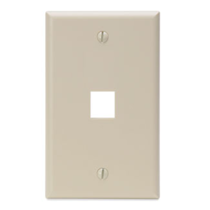 Leviton® QuickPort® 41080-1IP Standard Size Wallplate, 1 Gang, 2-3/4 in W, Plastic, Flush Mount