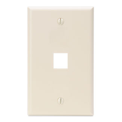 Leviton® QuickPort® 41080-1TP Standard Size Wallplate, 1 Gang, 2-3/4 in W, Plastic, Flush Mount