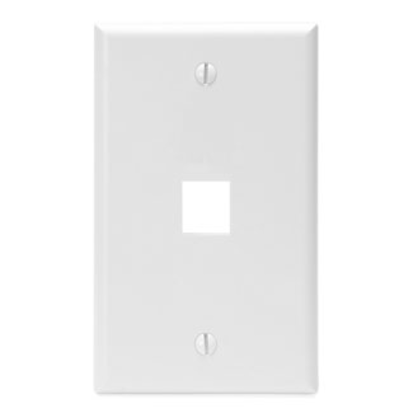 Leviton® QuickPort® 41080-1WP Standard Size Wallplate, 1 Gang, 2-3/4 in W, Plastic, Flush Mount