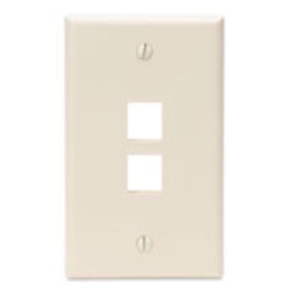 Leviton® QuickPort® 41080-2TP Standard Size Wallplate, 1 Gang, 2-3/4 in W, Plastic, Flush Mount