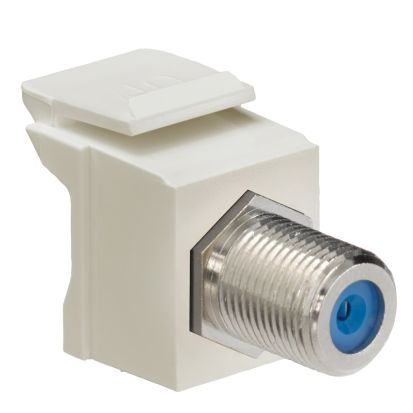 Leviton® Decora® QuickPort® 41084-FIF Feed Through F-Type Adapter, Female End A, Female End B, Ivory