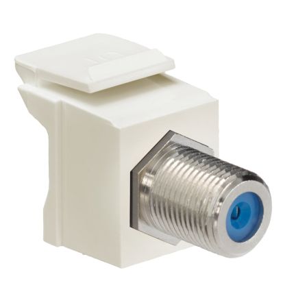 Leviton® Decora® QuickPort® 41084-FTF Feed Through F-Type Adapter, Female End A, Female End B, Light Almond