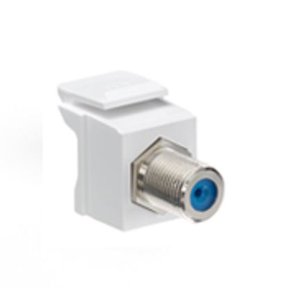 Leviton® Decora® Quickport® 41084-FWF Feed Through F-Type Adapter, Female End A, Female End B, White