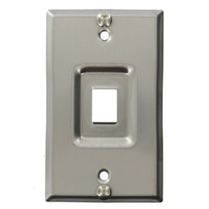 Leviton® QuickPort® 4108W-1SP Telephone Wallplate, 1 Gangs, 2-3/4 in W, Stainless Steel, Wall Mount