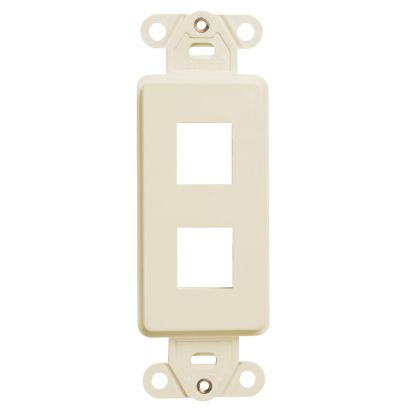 Leviton® Decora® QuickPort® 41642-T Multimedia Insert, 2 Ports, Flush Mount, Light Almond